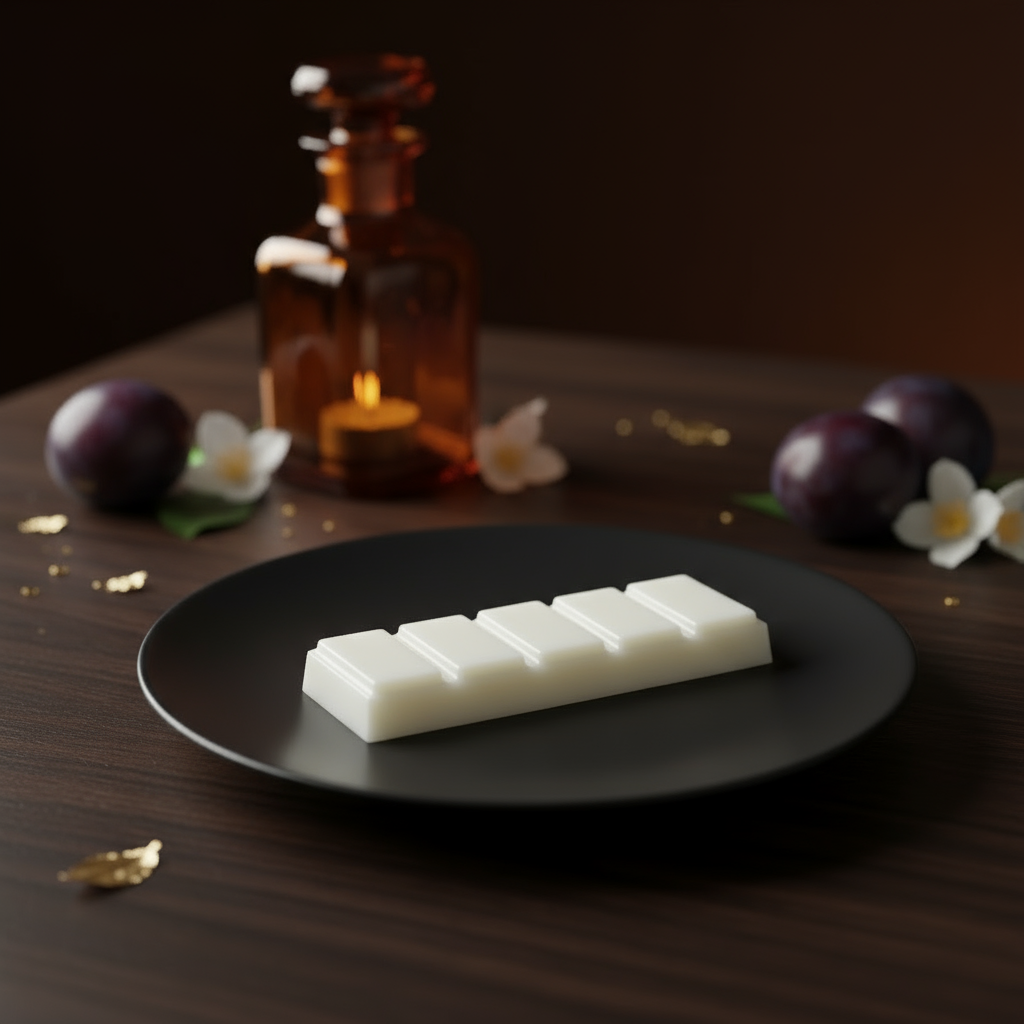 Black Plate with Amber Bottle