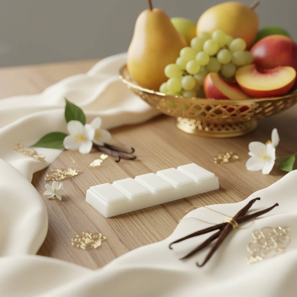 Light Wood with Gold-Rimmed Bowl