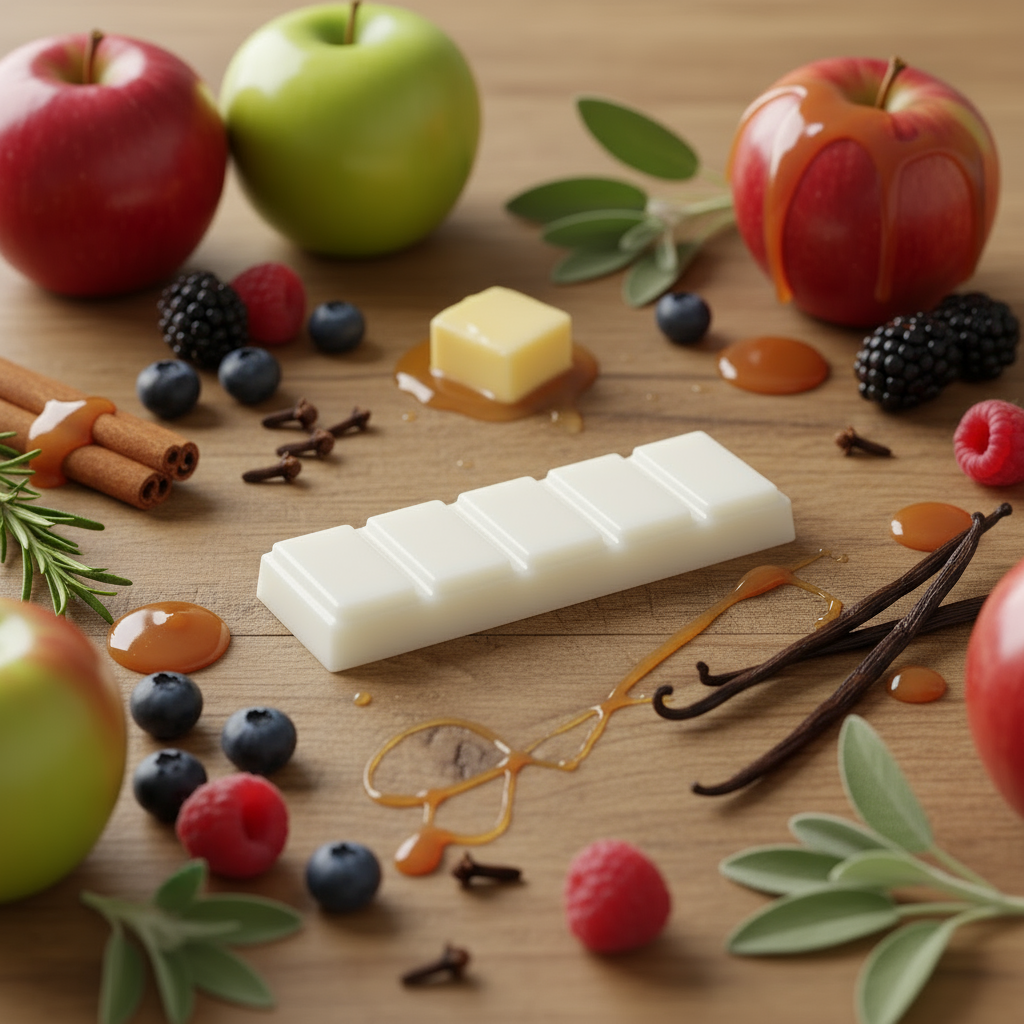 Rustic Wood with Apples and Berries