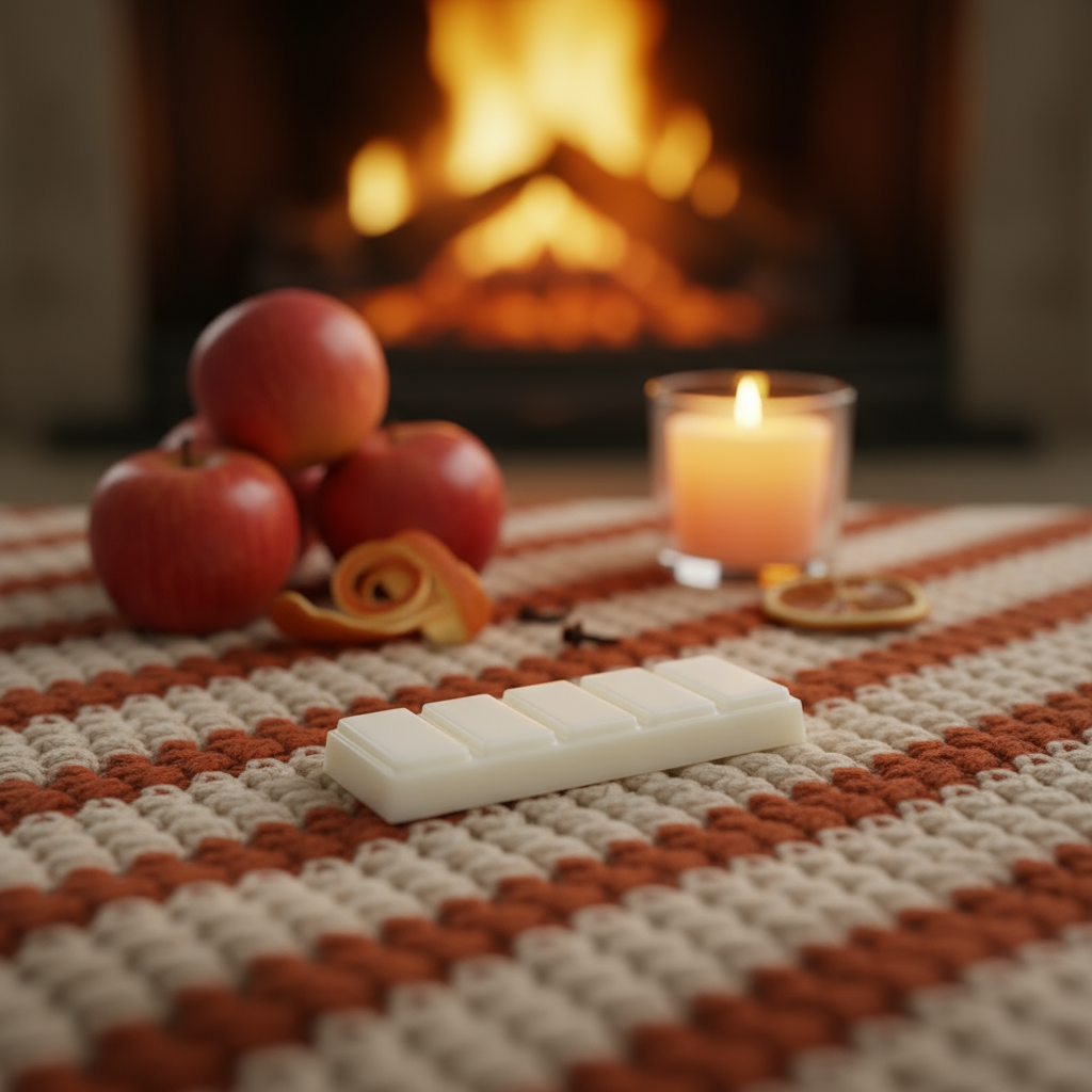 Warm Knit Blanket with Candlelight