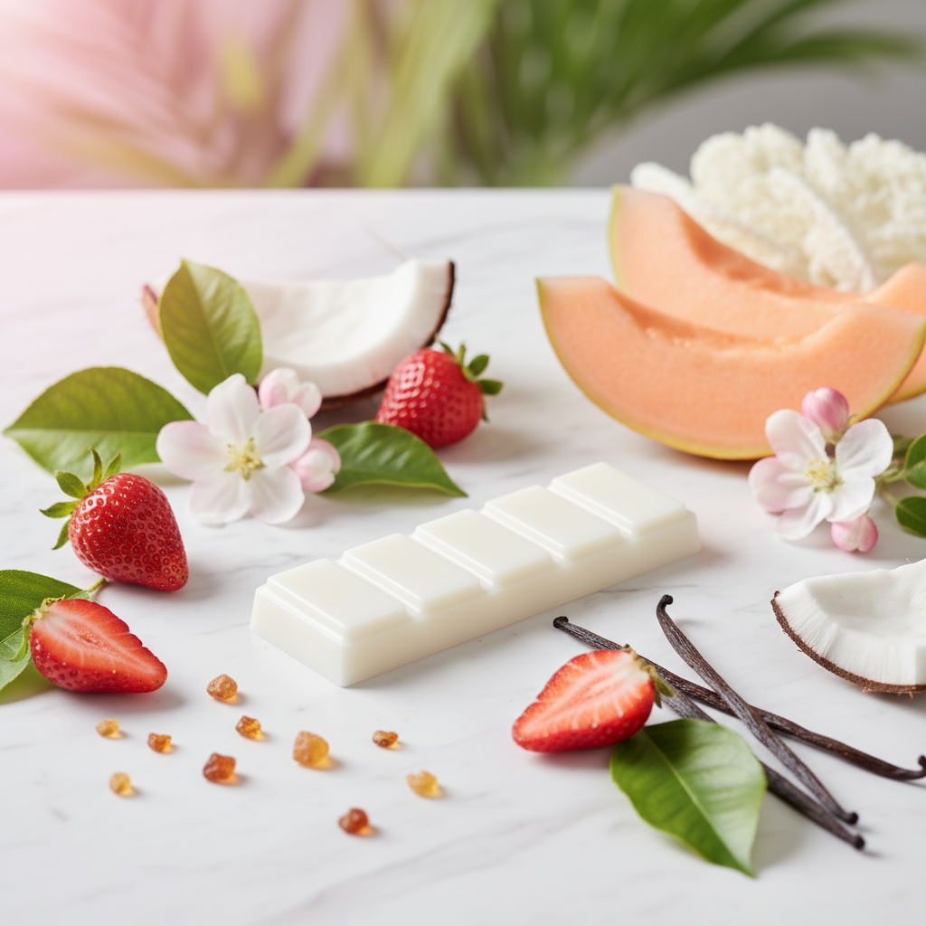 White Marble with Tropical Elements