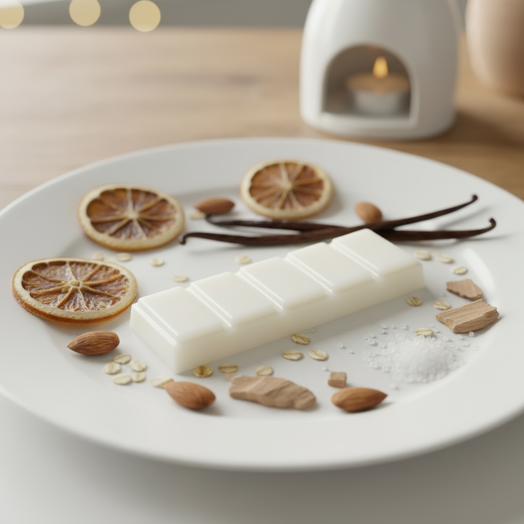 White Plate with Oats and Vanilla