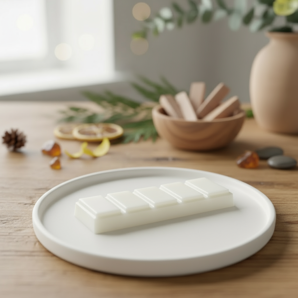 White Plate with Wooden Bowl
