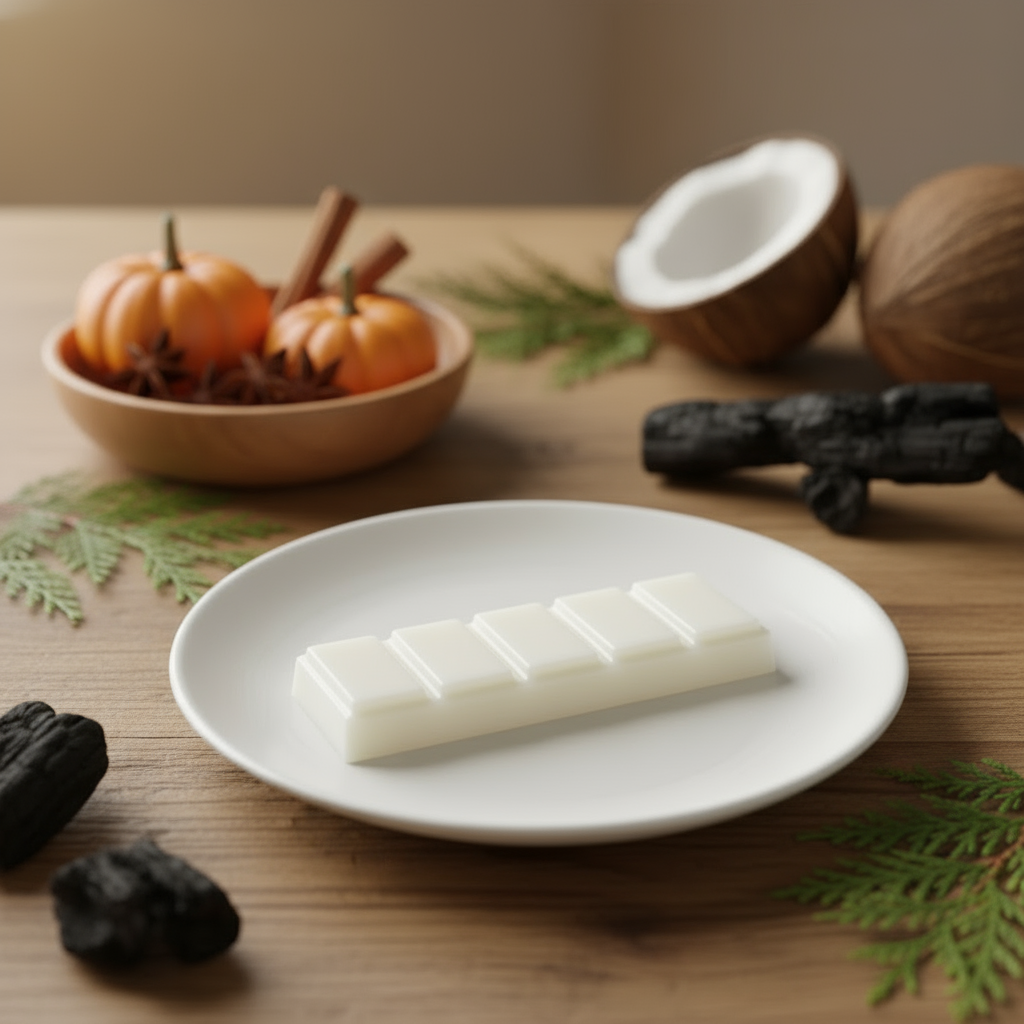 White Plate with Wooden Bowl